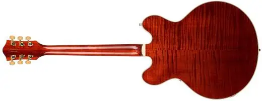 Broadkaster LX Figured Center Block with String-Thru Bigsby and Gold Hardware, Ebony Fingerboard - Bourbon Stain