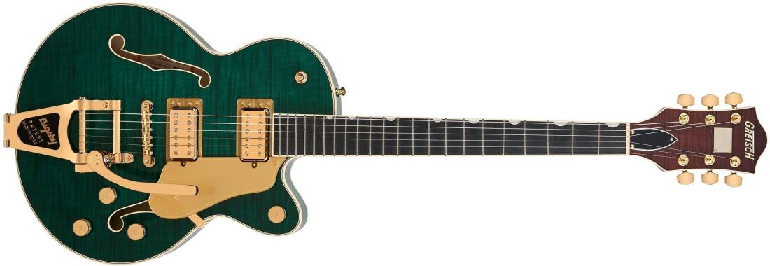 Broadkaster Jr. LX Figured Center Block with String-Thru Bigsby and Gold Hardware, Ebony Fingerboard - Tropic Aura