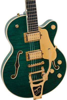 Broadkaster Jr. LX Figured Center Block with String-Thru Bigsby and Gold Hardware, Ebony Fingerboard - Tropic Aura