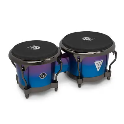 Latin Percussion - Tony Succar 7-1/4 and 8-5/8 Bongos - Rainbow with Black Nickel Hardware