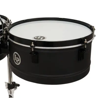 City 13 and 14\'\' Drum Key Timbales with Stand - Black