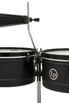 City 13 and 14\'\' Drum Key Timbales with Stand - Black