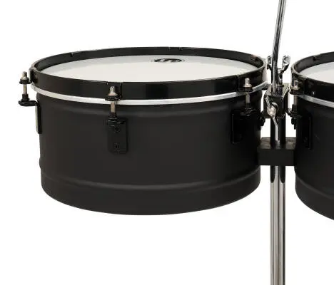 City 13 and 14\'\' Drum Key Timbales with Stand - Black