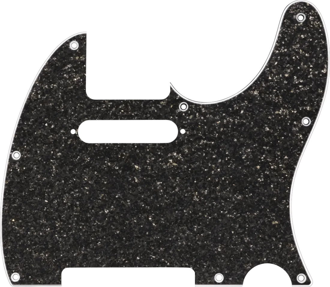 Telecaster Pickguard, Hybrid Glass/Glitter - Dark Gray Sparkle