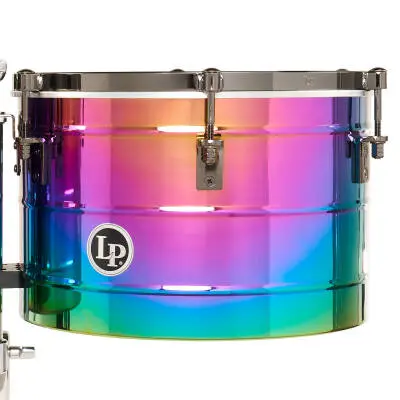 Tony Succar 15 and 16\'\' Thunder Timbales - Rainbow with Black Nickel Hardware