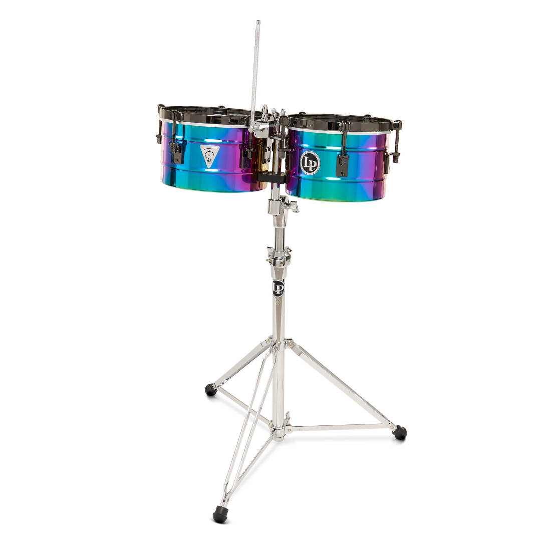 Tony Succar 9-1/4 and 10-1/4\'\' Timbalitos - Rainbow with Black Nickel Hardware