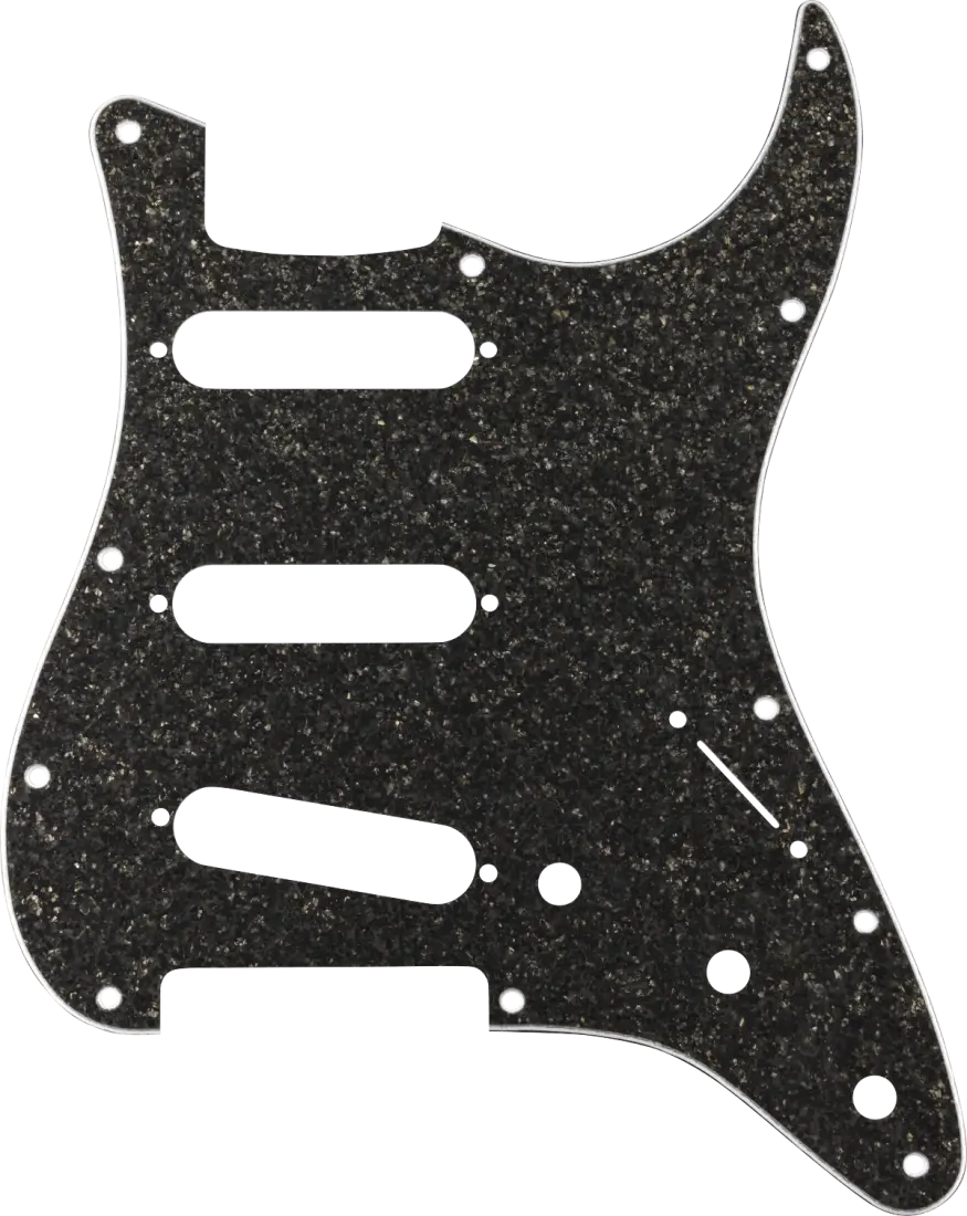 11-Hole Stratocaster Pickguard, Hybrid Glass/Glitter - Dark Gray Sparkle