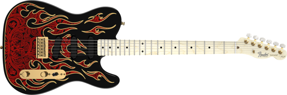 James Burton Telecaster - Maple Fingerboard, Red Paisley Flames