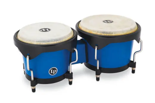 Latin Percussion - Discovery Bongos 6-1/4-7-1/4 with Black Hardware - Blue