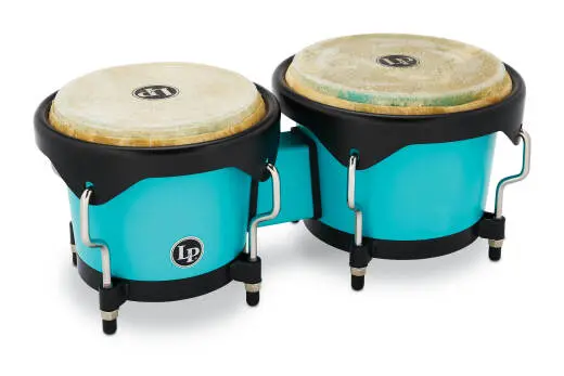 Latin Percussion - Discovery Bongos 6-1/4-7-1/4 with Black Hardware - Sea Foam