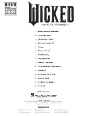 Super Easy Songbook: Wicked - Schwartz - Piano - Book