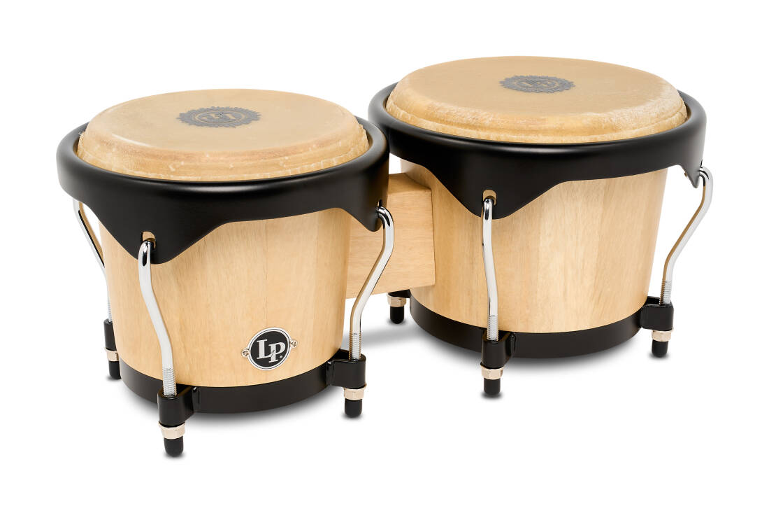 City 6-7 Mango Wood Bongos with Black Hardware - Natural