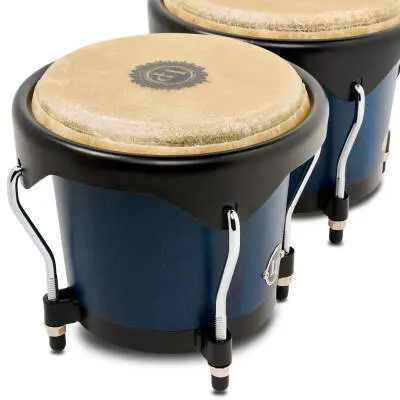 City 6-7 Mango Wood Bongos with Black Hardware - Blue