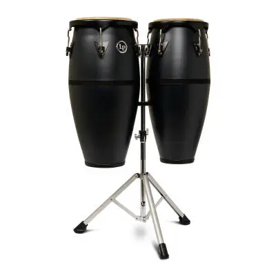 Latin Percussion - 10-11 Discovery Ultralight Conga Set with Stand - Onyx