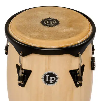 City 10-11 Mango Wood Conga Set with Double Stand - Natural with Black Hardware