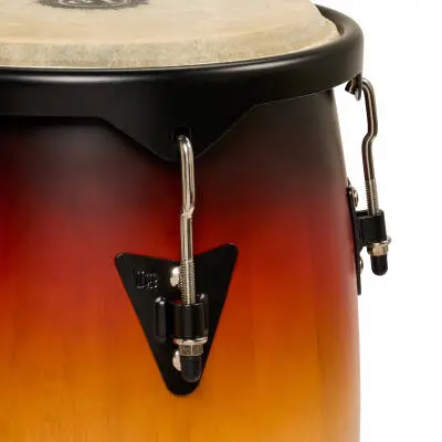 City 10-11 Mango Wood Conga Set with Double Stand - Vintage Sunburst with Black Hardware