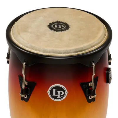 City 10-11 Mango Wood Conga Set with Double Stand - Vintage Sunburst with Black Hardware