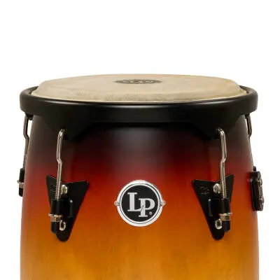 City 10-11 Mango Wood Conga Set with Double Stand - Vintage Sunburst with Black Hardware