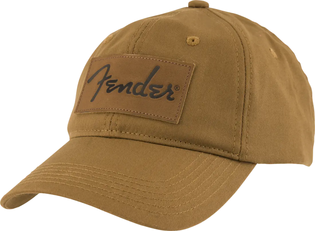 Vintage Leather Badge Hat - Caramel