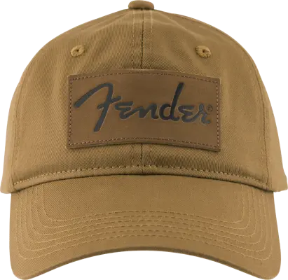 Vintage Leather Badge Hat - Caramel