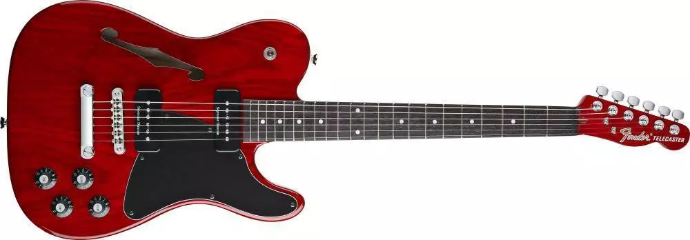 Jim Adkins JA-90 Telecaster Thinline - Rosewood Fingerboard, Crimson Red Transparent
