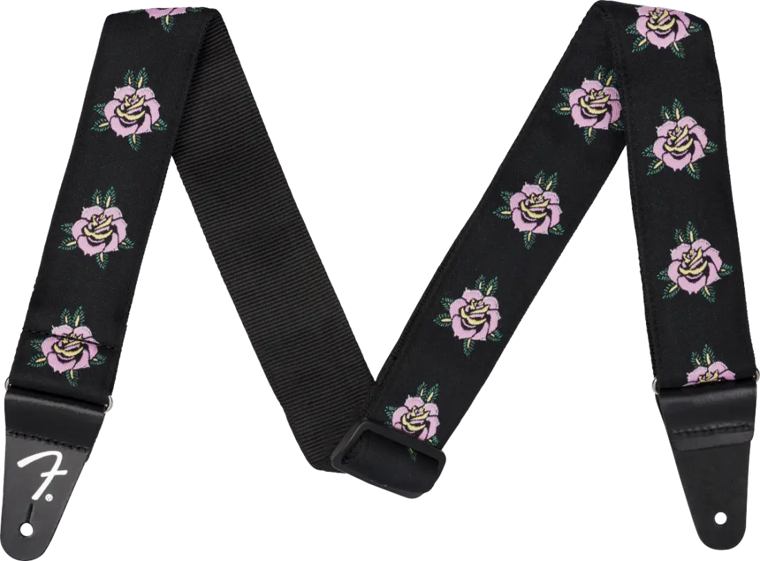 2 Inch Rose Guitar Strap - Pink