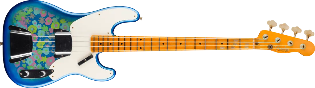 Limited Edition \'54 Precision Bass Journeyman Relic, 1-Piece Quartersawn Maple Neck - Blue Flower