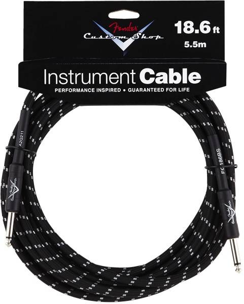 Custom Shop Instrument Cable, Black Tweed - 18.6 ft