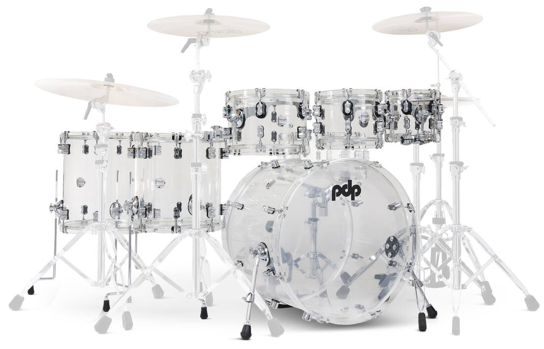 Concept Acrylic 6-Piece Shell Pack with Chrome Hardware (22,8,10,12,14,16) - Clear