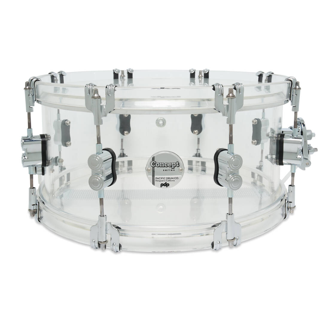 Concept Acrylic 6.5x14\'\' Snare with Chrome Hardware - Clear