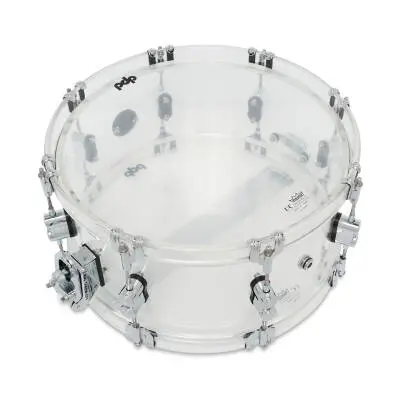 Concept Acrylic 6.5x14\'\' Snare with Chrome Hardware - Clear