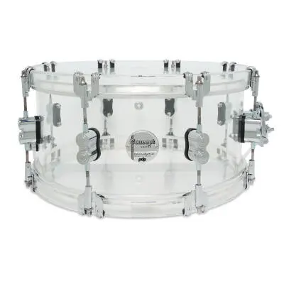 Pacific Drums - Concept Acrylic 6.5x14 Snare with Chrome Hardware - Clear