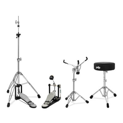 Pacific Drums - PDP 700 Series 4-Piece Hardware Pack -  Throne, Hi-Hat Stand, Snare Stand, Single Pedal