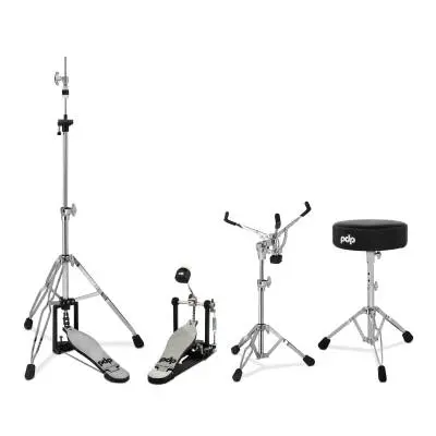 Pacific Drums - PDP 700 Series 4-Piece Hardware Pack -  Throne, Hi-Hat Stand, Snare Stand, Single Pedal