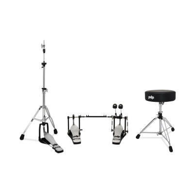 Pacific Drums - PDP 800 Series 3-Piece Hardware Pack - Throne, Hi-Hat Stand, Double Pedal