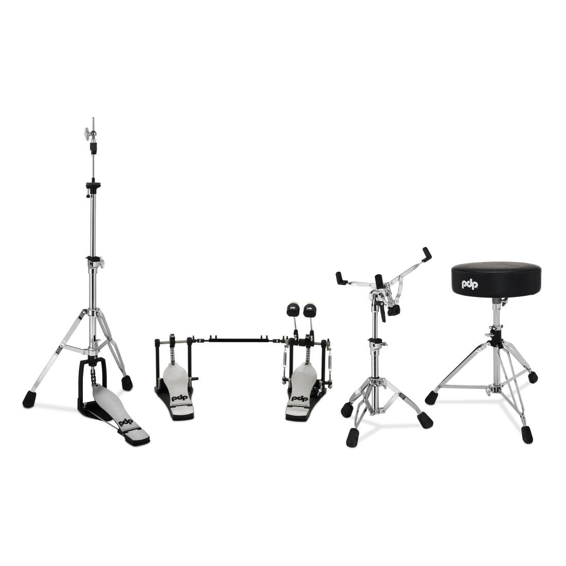 PDP 800 Series 4-Piece Hardware Pack -  Throne, Hi-Hat Stand, Snare Stand, Double Pedal