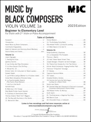 Music by Black Composers: Violin Volume 1a - Book/Audio Online