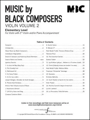 Music by Black Composers: Violin Volume 2 - Book/Audio Online