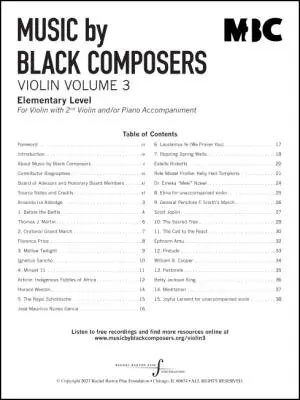 Music by Black Composers: Violin Volume 3 - Book/Audio Online