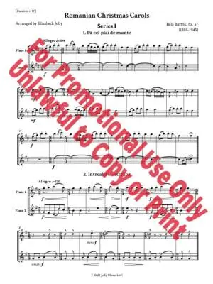 Chants de No�l roumains, Sz. 57�� Bart�k, Jolly�� Duo de fl�tes traversi�res