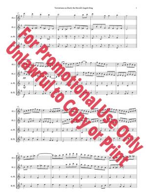Variations on \'\'Hark the Herald Angels Sing\'\' - Frost/Jolly - Flute Quartet