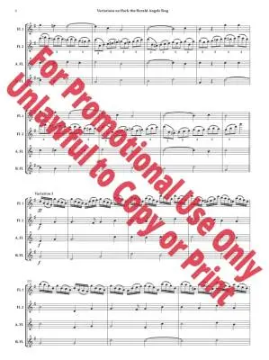 Variations sur ��Hark the Herald Angels Sing���� Frost, Jolly�� Quatuor de fl�tes traversi�res