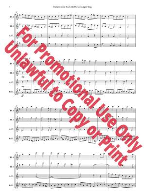 Variations on \'\'Hark the Herald Angels Sing\'\' - Frost/Jolly - Flute Quartet