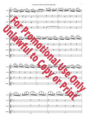 Variations on \'\'Hark the Herald Angels Sing\'\' - Frost/Jolly - Flute Quartet