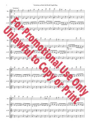 Variations on \'\'Hark the Herald Angels Sing\'\' - Frost/Jolly - Flute Quartet