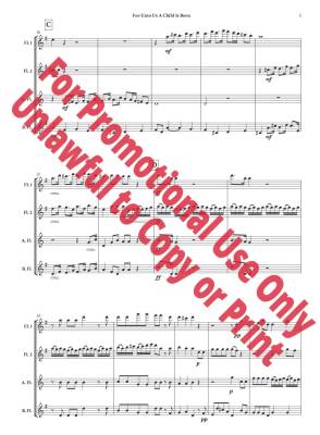 For Unto Us a Child Is Born  - Handel/Jolly - Flute Quartet