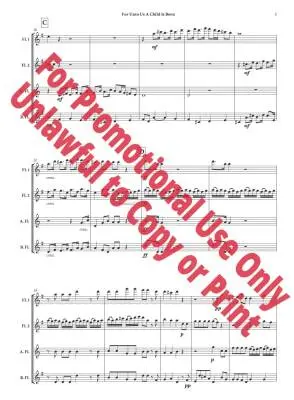 For Unto Us a Child Is Born  - Handel/Jolly - Flute Quartet