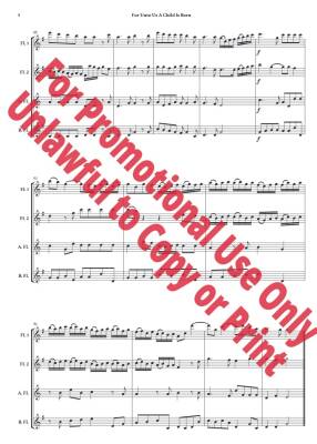 For Unto Us a Child Is Born  - Handel/Jolly - Flute Quartet