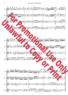 For Unto Us a Child Is Born  - Handel/Jolly - Flute Quartet