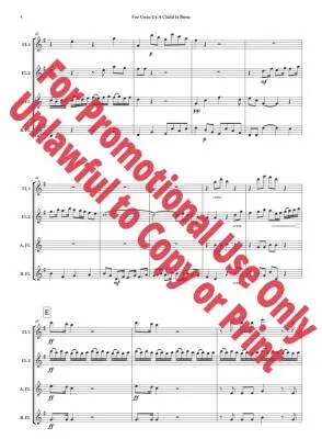 For Unto Us a Child Is Born  - Handel/Jolly - Flute Quartet